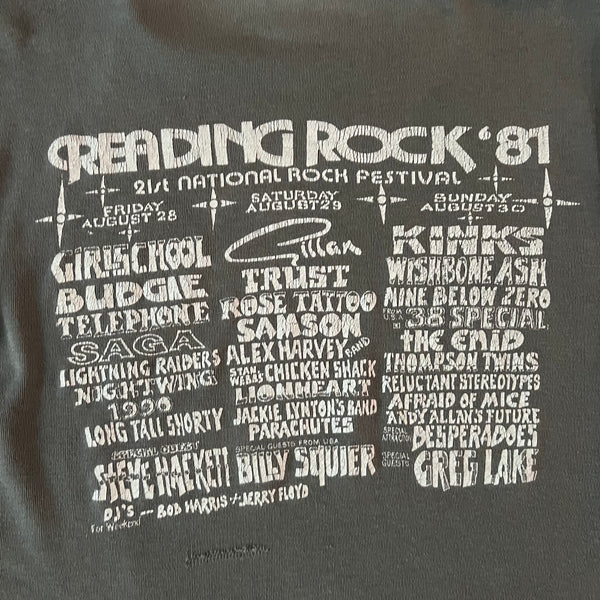 1981 Reading Rock Festival Vintage Concert Tee Shirt