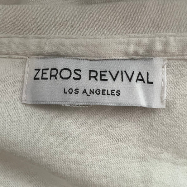 Zeros Revival 1980s Zeros Revival Vintage Blank V-Neck Tee Shirt - White