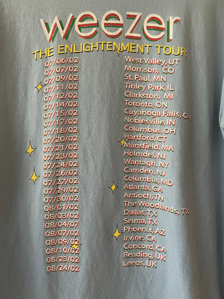 2002 Weezer "The Enlightenment Tour" Vintage Tour Long Sleeve Tee Shirt