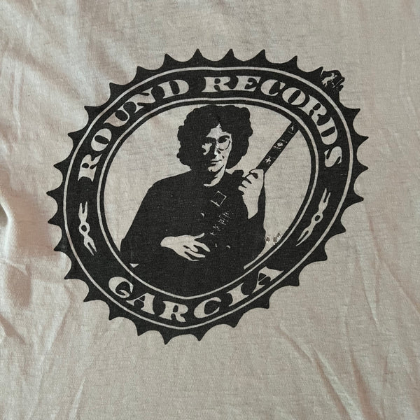 1974 Jerry Garcia Round Records Vintage Label Promo Tee Shirt