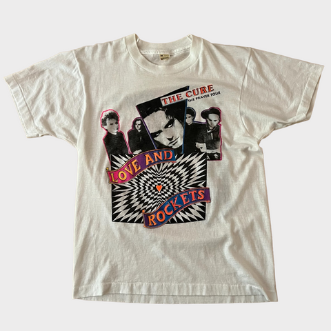 1989 The Cure w/ Love And Rockets & The Pixies at Dodger Stadium in Los Angeles Vintage Concert Tee Shirt