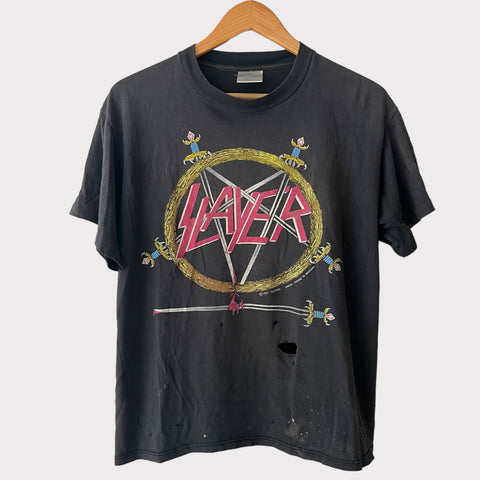 1991 Slayer "Hell Awaits" Vintage Tour Tee Shirt