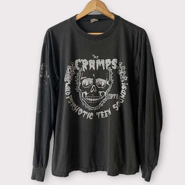 1990s The Cramps "Wild Psychotic Teen Sounds" Vintage Long Sleeve Tee Shirt