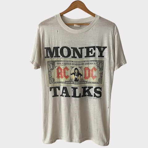 1990 AC DC "Money Talks" World Tour Vintage Tee Shirt