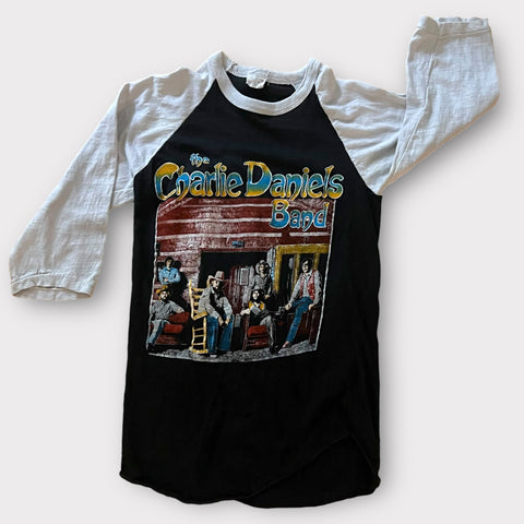 1970s The Charlie Daniels Band Vintage Tour Country Raglan Tee Shirt