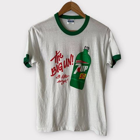 1980s 7-Up Soda Pop Vintage Ringer Tee Shirt