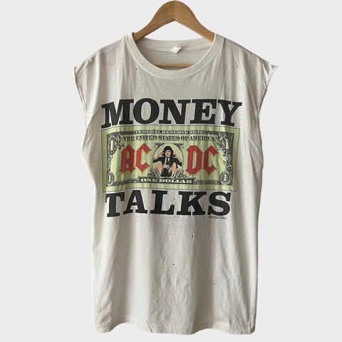 1990 AC DC "Money Talks" World Tour Vintage Sleeveless Tee Shirt