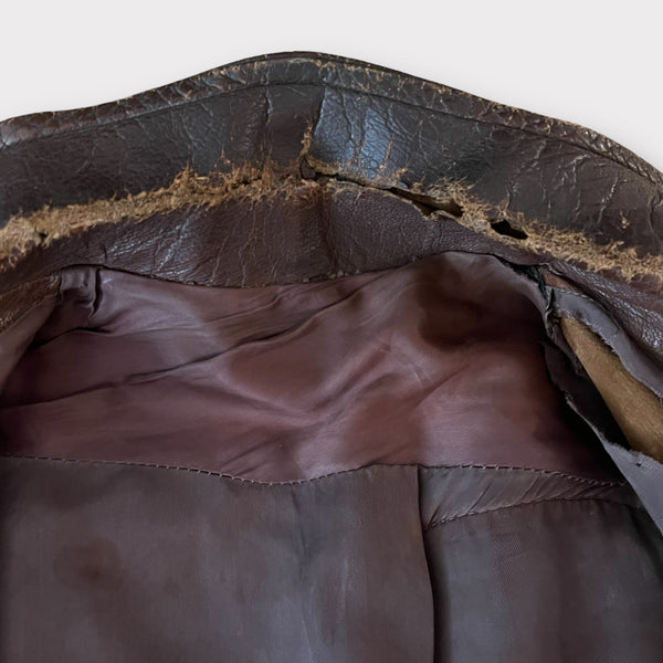 1940s Vintage Brown Leather Jacket