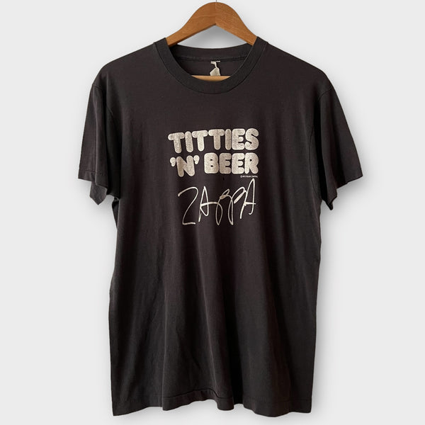 1977 Frank Zappa "Titties "N" Beer" Vintage Band Promo Tee Shirt