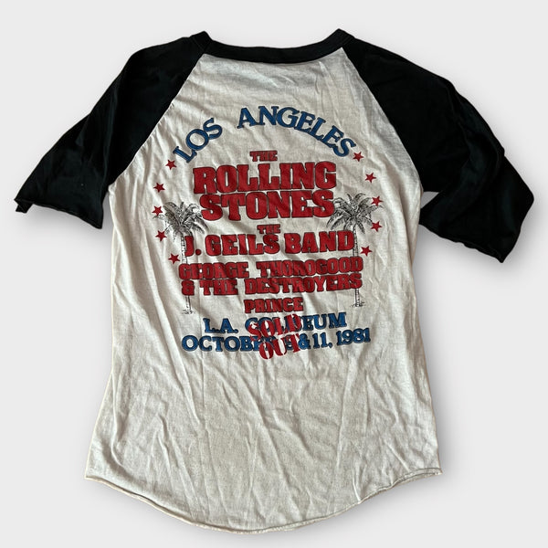 1981 The Rolling Stones in Los Angeles w/ Prince, J Geils Vintage Concert Raglan Tee Shirt