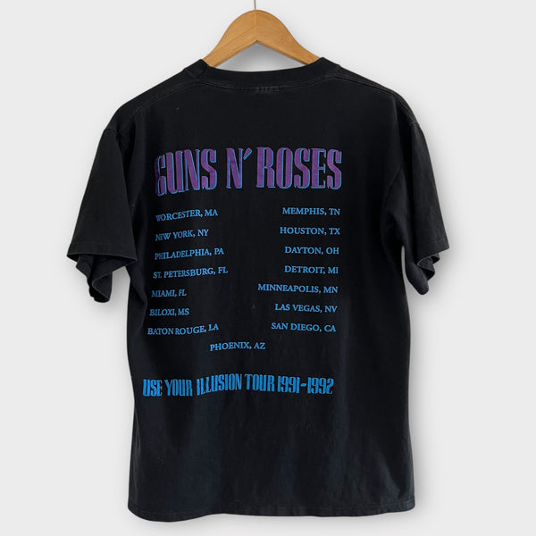 1991 Guns N Roses "Use Your Illusion" Vintage Tour Tee Shirt