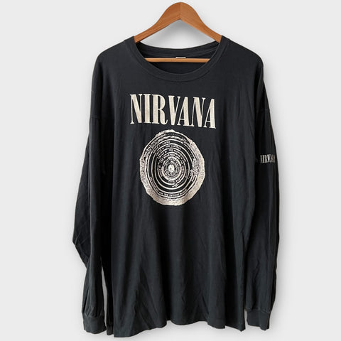 1990 Nirvana "Vestibule" Sub Pop Bleach Era UK Tour Vintage Long Sleeve Tee Shirt