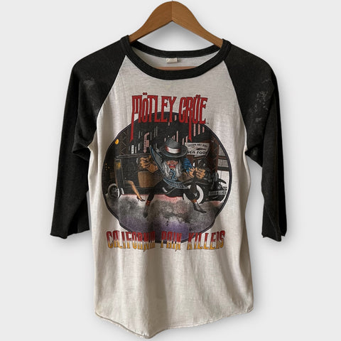 1985 Motley Crue "California Pain Killer" Vintage Tour Band Raglan Tee Shirt