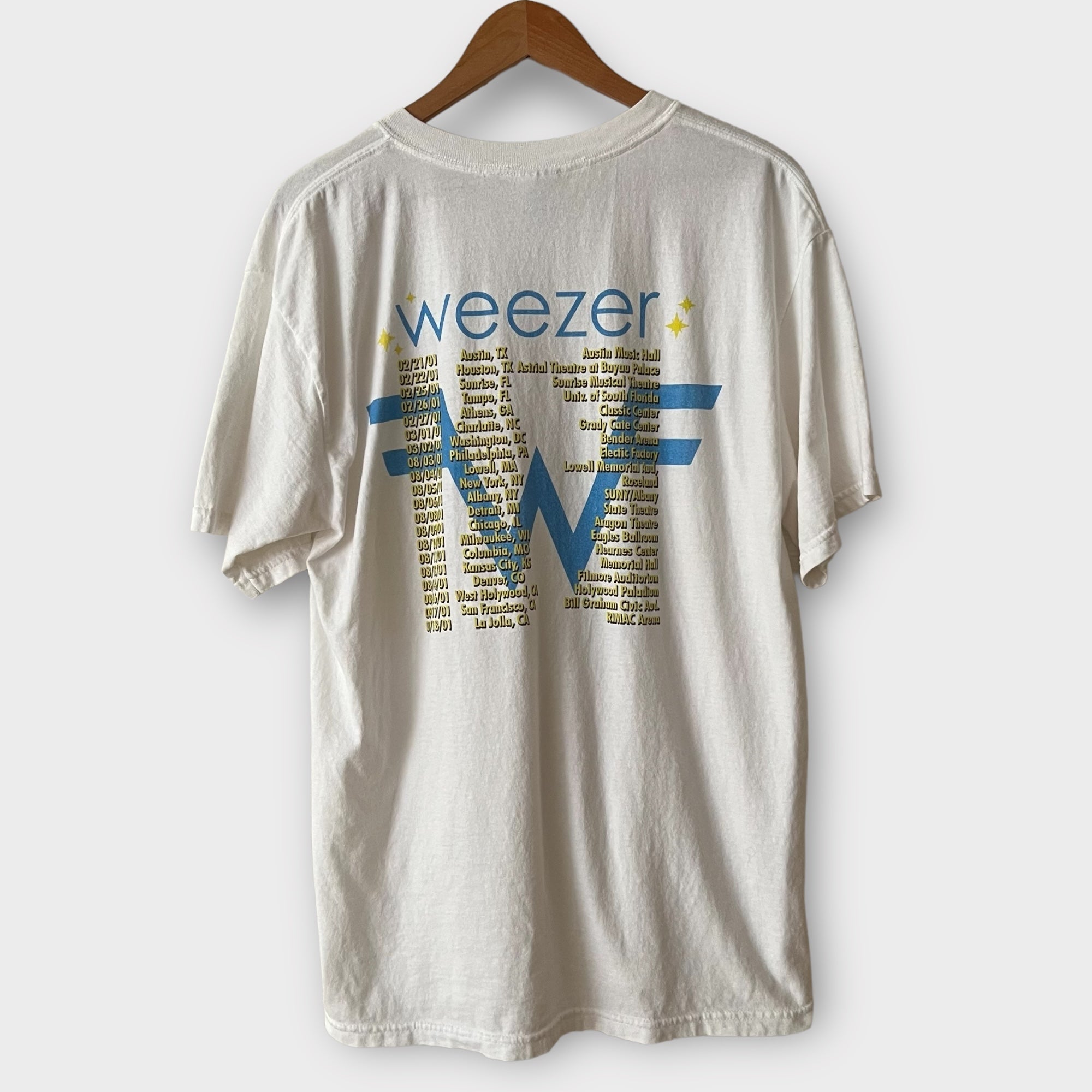 2001 Weezer Vintage Tour Tee Shirt – Zeros Revival