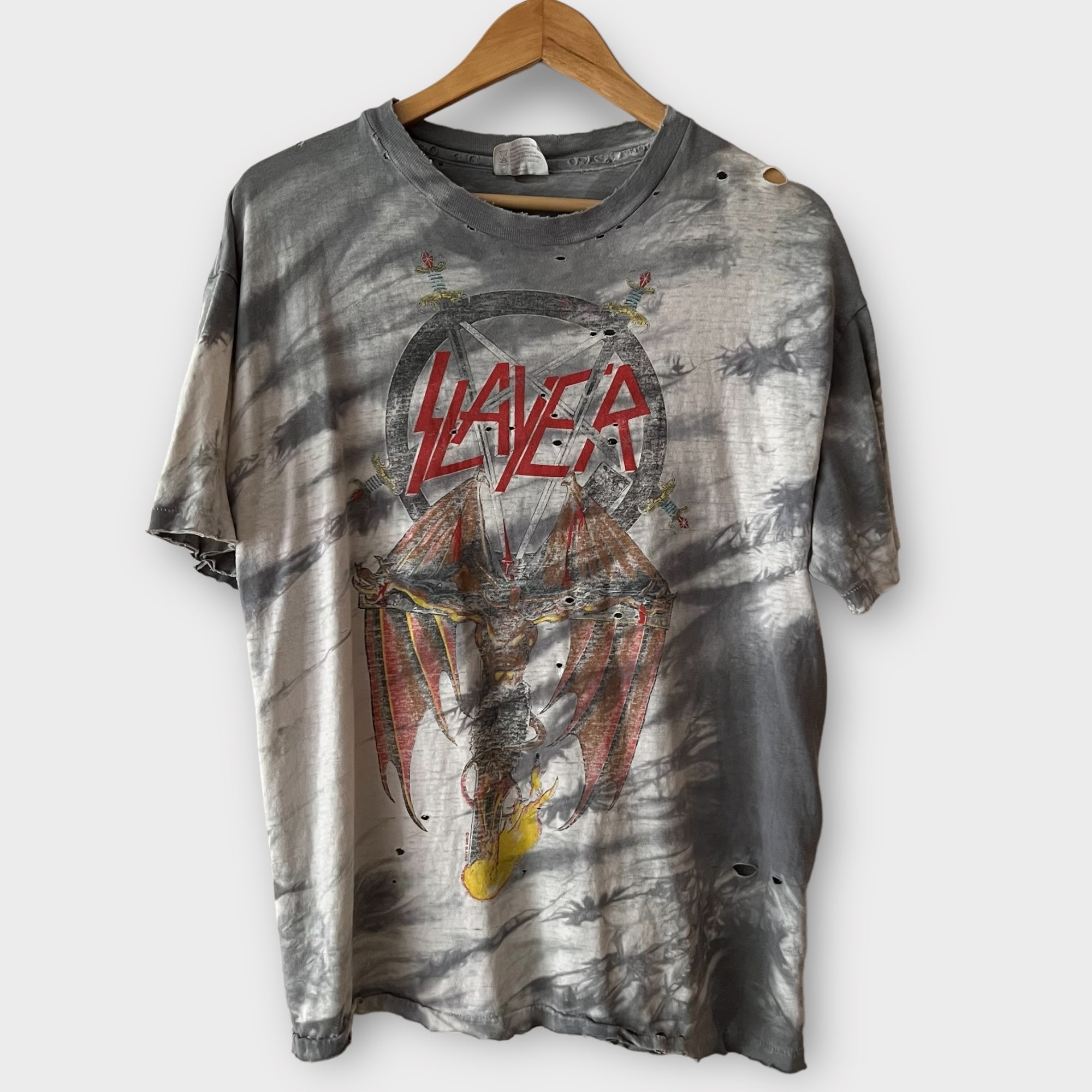 1988 Slayer Vintage Band Promo Tie Dye Tee Shirt