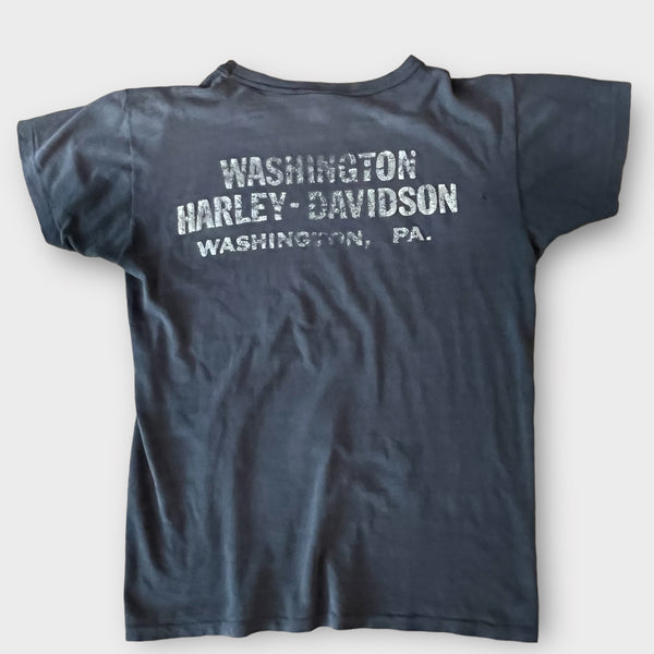 1970s Harley Davidson Motorcycle Washington, PA Vintage Tee Shirt