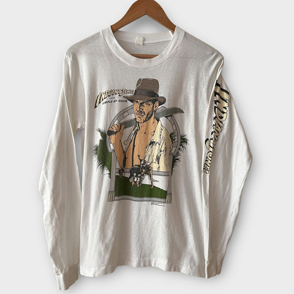 1984 Indiana Jones And The Temple Of Doom Vintage Movie Promo Long Sleeve Tee Shirt