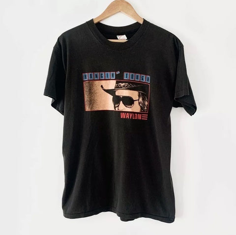 1987 Waylon Jennings Vintage Tour Tee Shirt