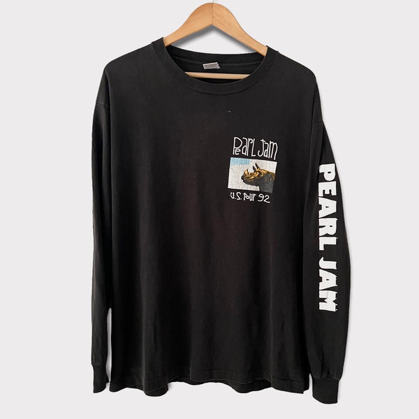 1992 Pearl Jam "World Jam" US Tour Vintage Long Sleeve Tee Shirt