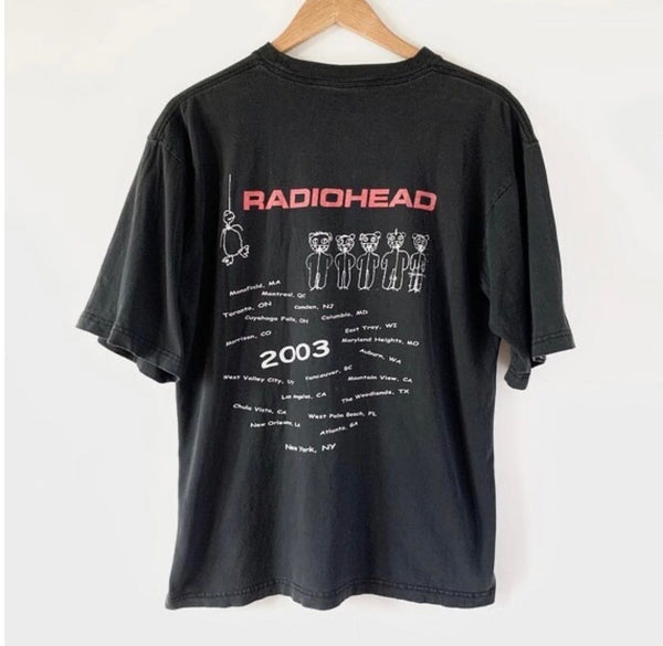 2003 Radiohead Vintage Tour Tee Shirt