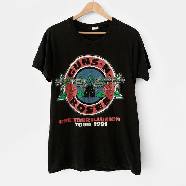 1991 Guns N Roses w/ Skid Row Vintage Tour Parking Lot Tee Shirt