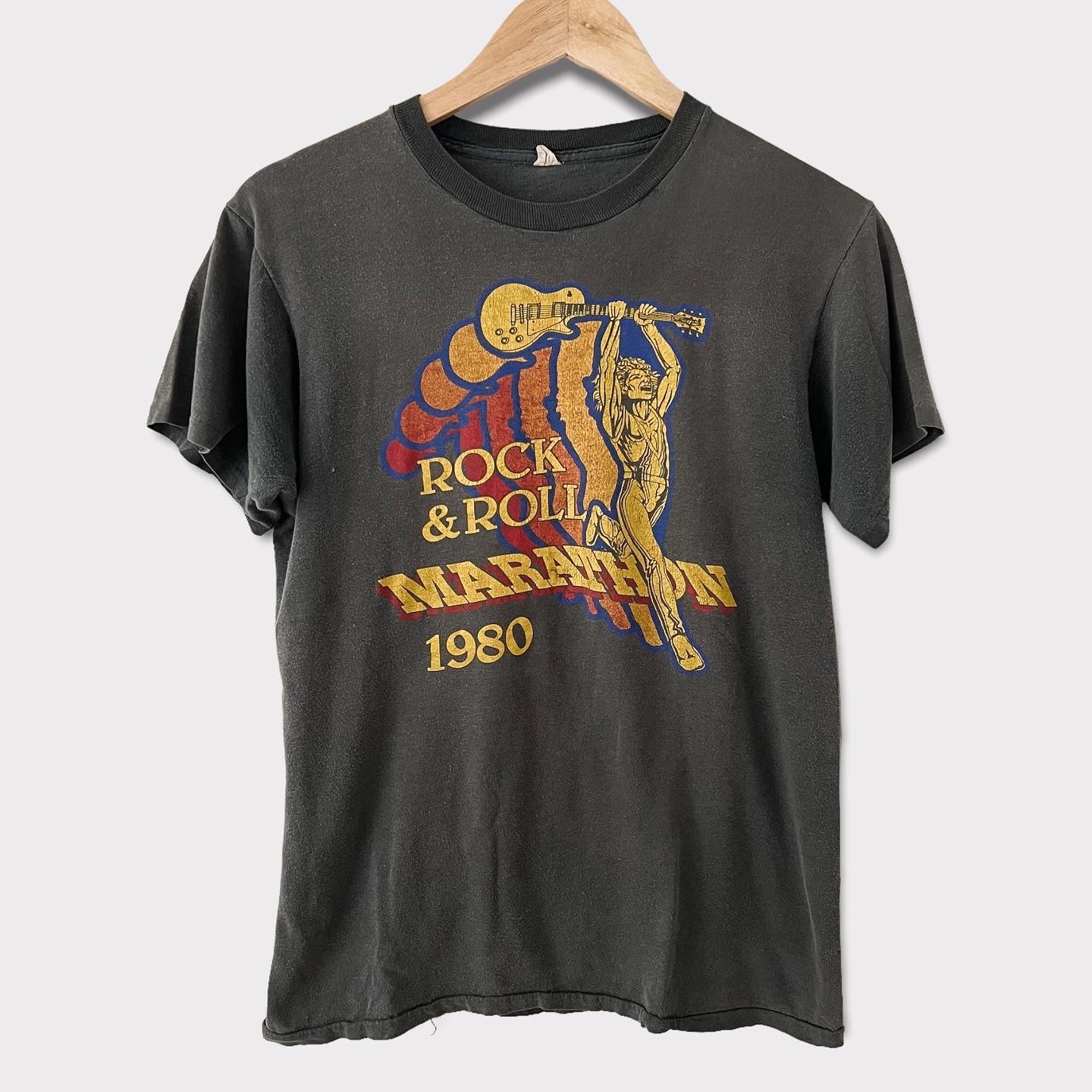 1980 Rock & Roll Marathon Vintage Concert Tee Shirt