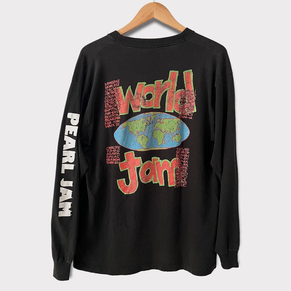 1992 Pearl Jam "World Jam" US Tour Vintage Long Sleeve Tee Shirt