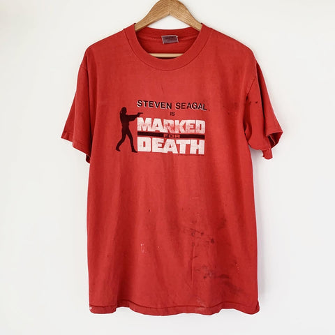 1990 Marked For Death Vintage Movie Promo Tee Shirt Steven Seagal