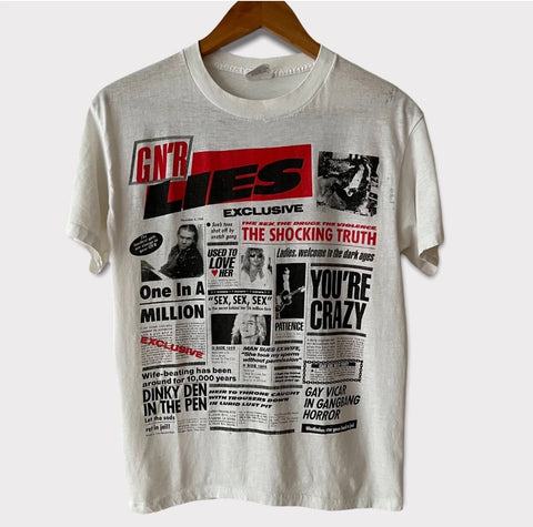 1989 Guns N Roses "Lies" Vintage Promo Tee Shirt