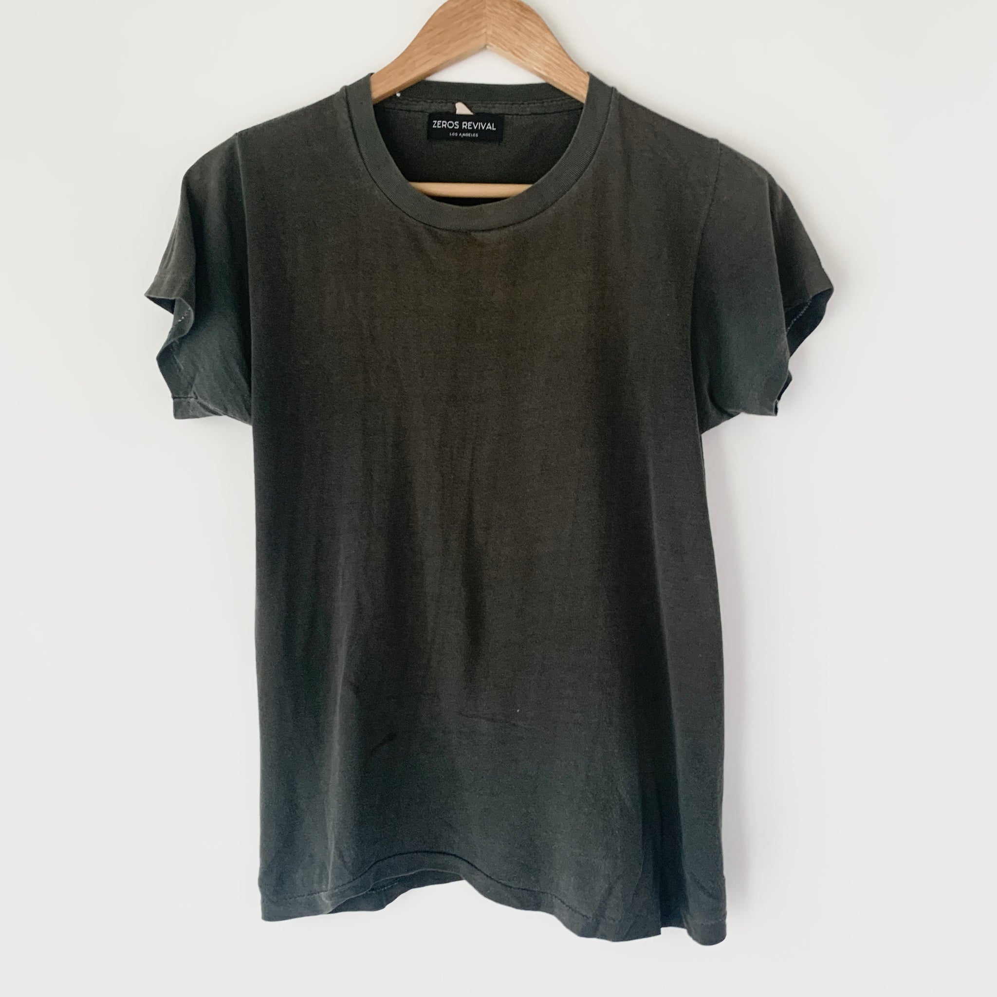 1970s Zeros Revival Blank Tee Shirt - Black