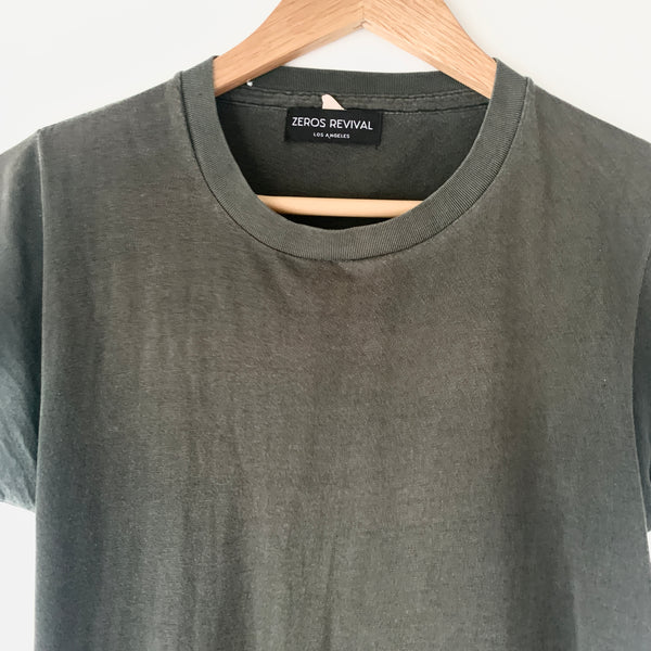 1970s Zeros Revival Blank Tee Shirt - Black