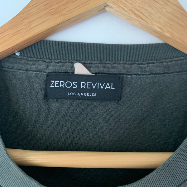 1970s Zeros Revival Blank Tee Shirt - Black