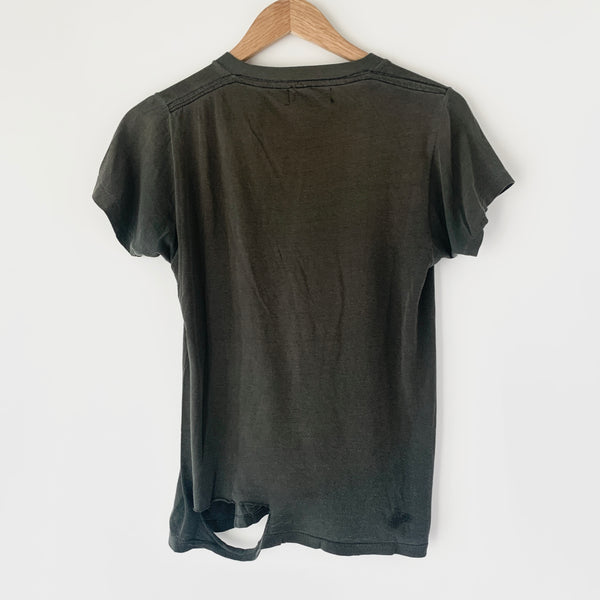 1970s Zeros Revival Blank Tee Shirt - Black