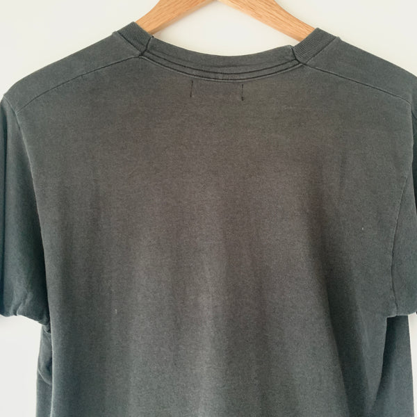 1980s Zeros Revival Vintage Blank Pocket Tee Shirt - Black