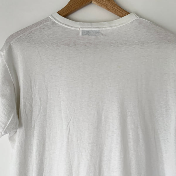 1980s Zeros Revival Vintage Blank Tee Shirt - White