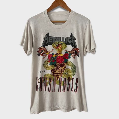 1992 Metallica & Guns N Roses Vintage Tour Tee Shirt