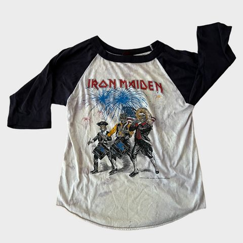 1985 Iron Maiden "World Slavery" 4th Of July Vintage Tour Tee Shirt