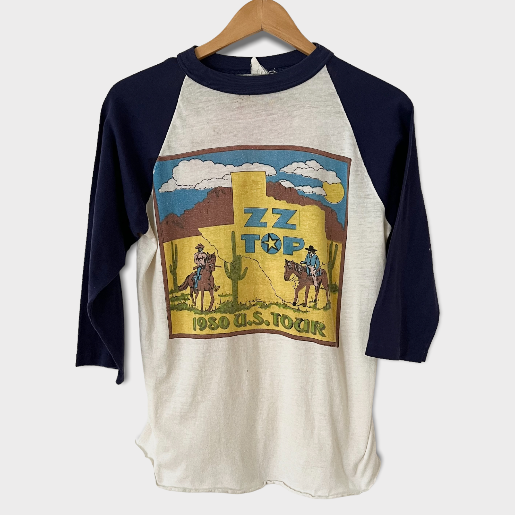 1980 ZZ Top US Tour Vintage Raglan Tee Shirt