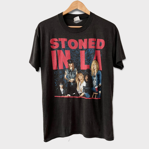 1989 Guns N Roses "Stoned In LA" at Los Angeles Coliseum Vintage Concert Tee Shirt